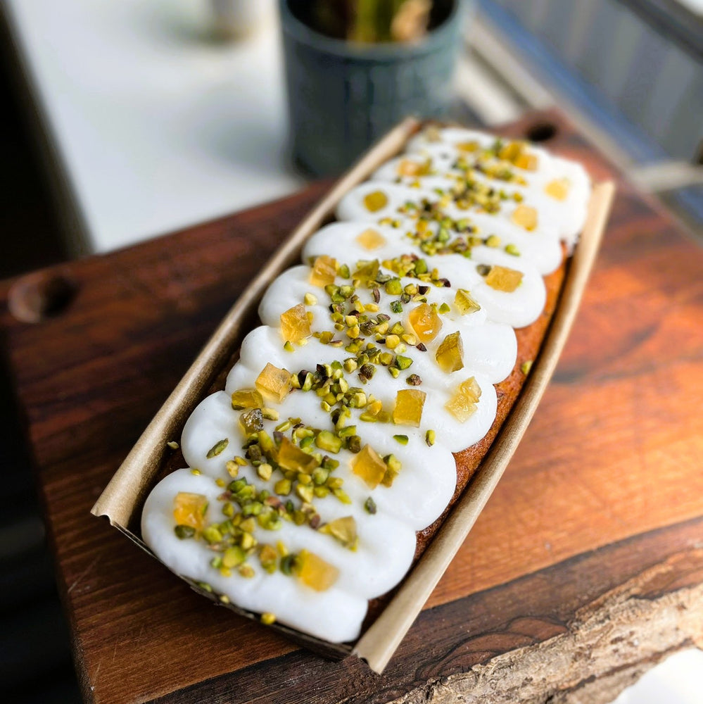 Carrot cake with lemon & pistachio