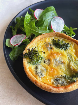 Blue Cheese and Broccoli Quiche with Wheat Free Pastry